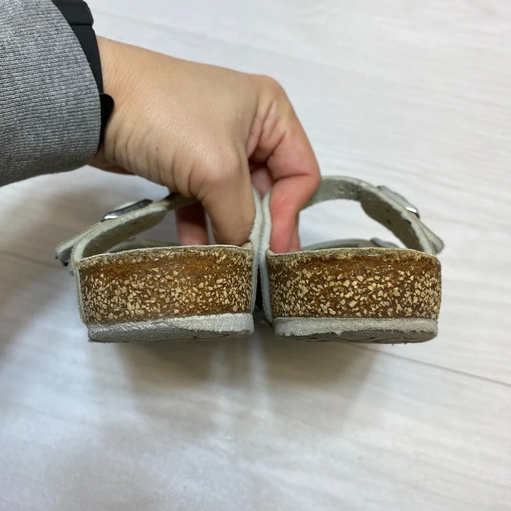 Birkenstock Mayari Sandals Girls 30 Metallic Silver Comfort Casual Outdoor